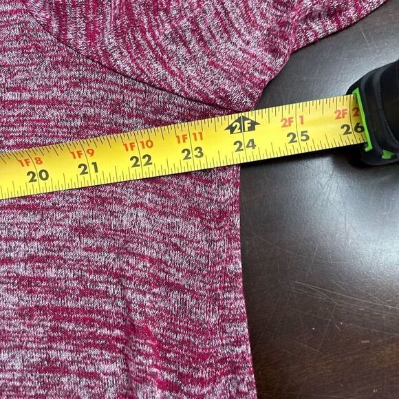 LOGO By Lori Goldstein Women’s Red Heathered V Neck Long Sleeve Top Size 1X - Picture 11 of 14